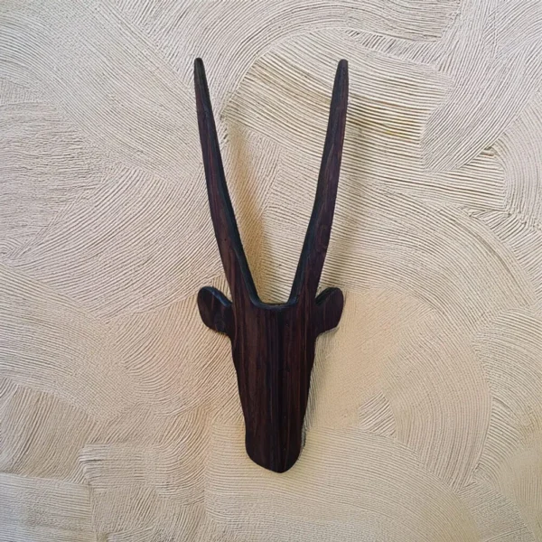 Brown Wooden Antelope Heads Wall Art (Set of 3)