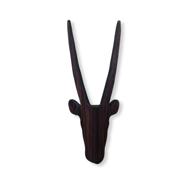 Brown Wooden Antelope Heads Wall Art (Set of 3)