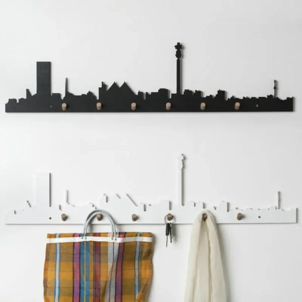 Johannesburg Skyline Wall Hooks (White)